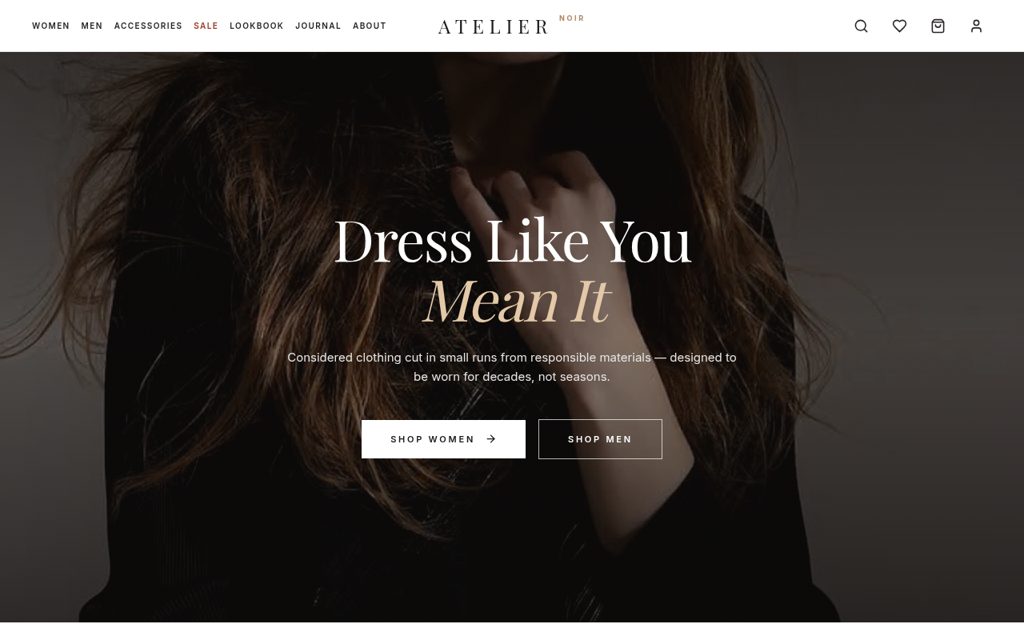 Home page of Atelier Noir